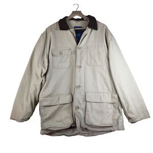 Vintage J Crew Field Jacket Lined Chore Coat Barn Brown Hunting sz M NYC Fashion